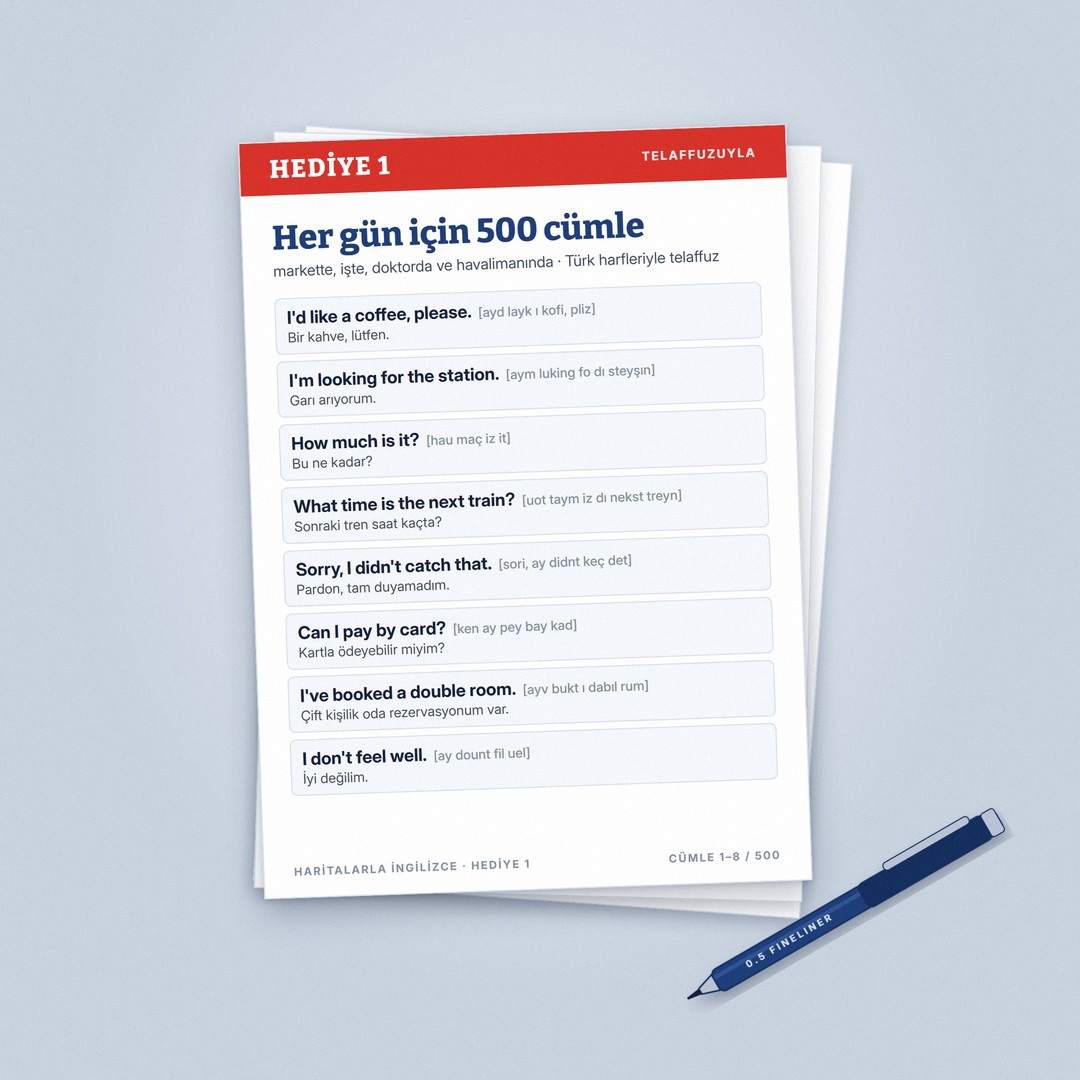 Her gün için 500 cümle